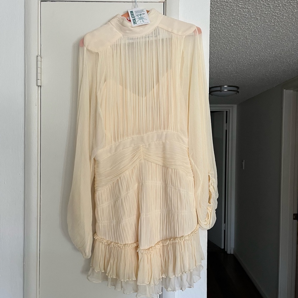 Shona Joy Victoria Long Sleeve Ruched Mini Dress - Picture 6 of 8
